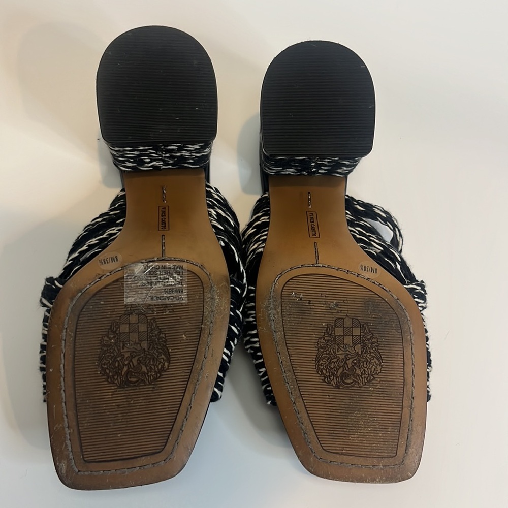 Vince Camuto Carindil Woven Mule Black/White 8 - Picture 7 of 9